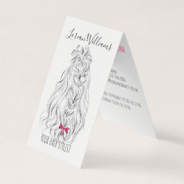 Cartão De Visita Cabelo Cor-de-rosa branco branco moderno, penteado