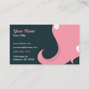 Cartão De Visita Cabelo cor-de-rosa do Hairstylist