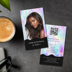 Cartão De Visita Cabelo de Luxo Holografia Estilista Extensões Cabe