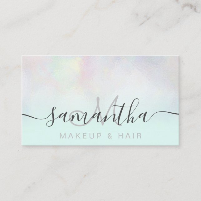 Cartão De Visita Cabelo de maquilhagem de pérolas modernas (Frente)