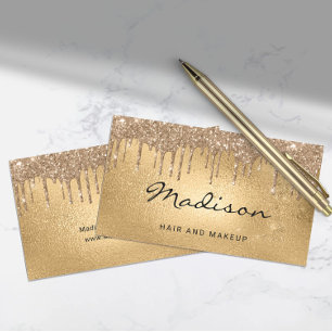 Cartão De Visita Cabelo de perfuração do filtro metálico Dourado