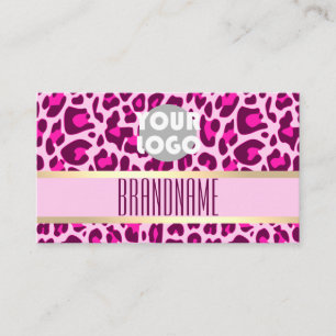 Cartão De Visita Cabelo-do-leopardo-rosa-na moda Salão