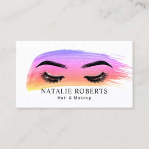 Cartão De Visita Cabelo e artista de maquiagem Pincel de Aquarela S
