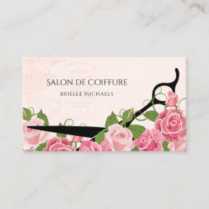 Cartão De Visita Cabelo Elegante - Cabelo Rosa Rosa Rosa, Orelha Sa