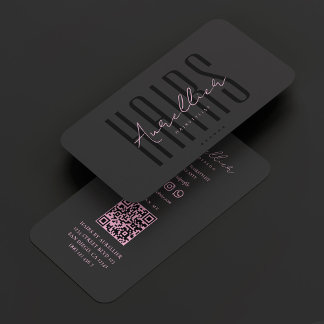 Cartão De Visita Cabelo Estilista Beleza Salão Aestésico Preto Rosa