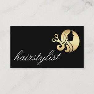Cartão De Visita Cabelo feminino   Bela   Tesoura