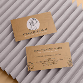 Cartão De Visita Cabelo Feminino Tom Folha Castanho Caramelo