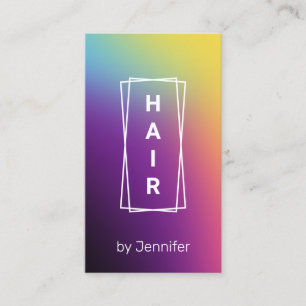 Cartão De Visita Cabelo holográfico colorido e elegante moderno
