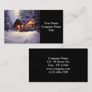 Cartão De Visita Cabina De Log Russo Mística Entre Os Evergreens