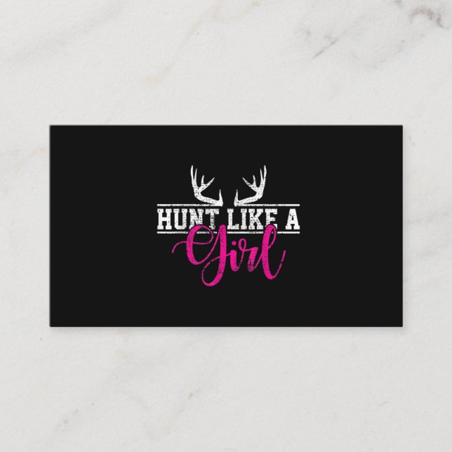 Cartão De Visita Caçando Uma Caça Como Uma Garota (Frente)