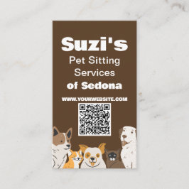 Cartão De Visita Cachorro Cachorro Sentado Cachorro Gato QR