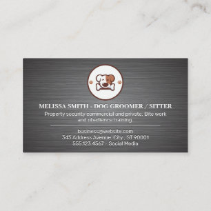Cartão De Visita Cachorro com logotipo ósseo   Groomer   Sitter