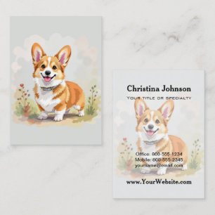 Cartão De Visita Cachorro Corgi Galês Pembroke Vermelho Fofo