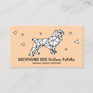 Cartão De Visita Cachorro Dachshund em Origami