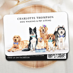 Cartão De Visita Cachorro de Cachorro de Pet Profissional Walker Bu
