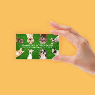 Cartão De Visita Cachorro de Grama Verde Cachorro Pequeno Cachorro 