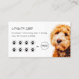 Cartão De Visita Cachorro de Poodle em Compro lealdade