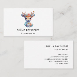 Cartão De Visita Cachorro de veado com traficantes e flores