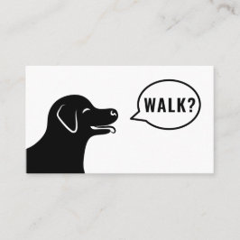Cartão De Visita Cachorro Diz Andar? - Cão Preto e Branco passeando