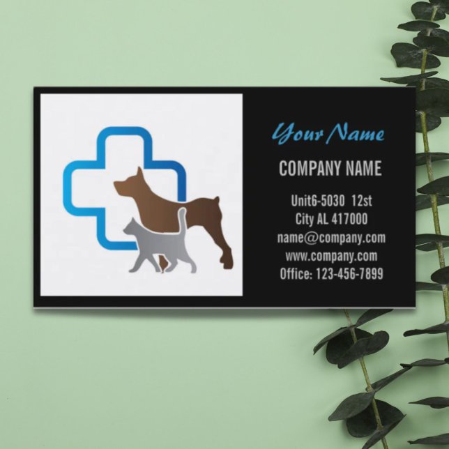 Cartão De Visita Cachorro-gato-de-estimação, pastor de animais (Cute dog cat pet sitter animal sitter pet groomer business card)