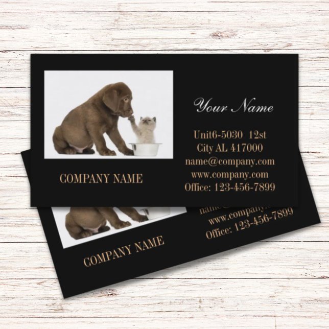 Cartão De Visita Cachorro-gato-de-estimação, pastor de animais (Cute dog cat pet sitter animal sitter pet groomer business card)