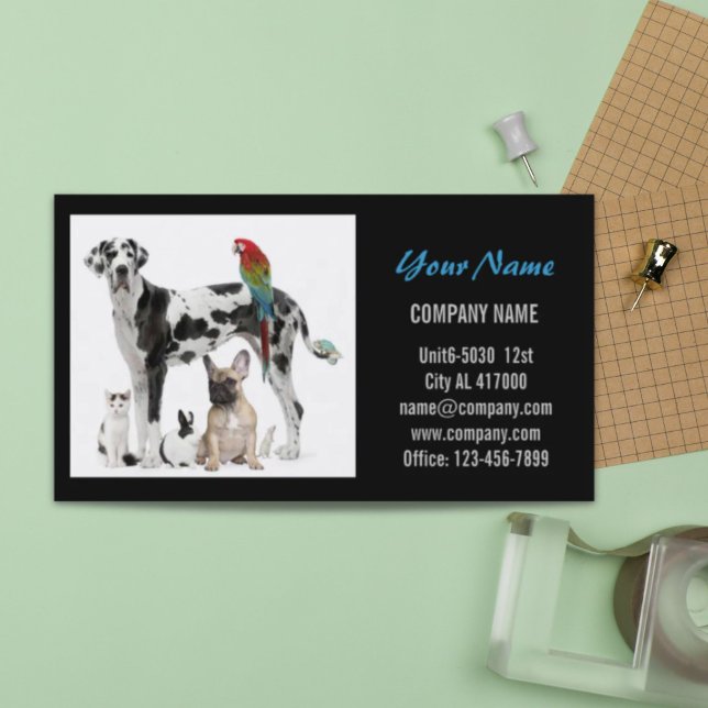 Cartão De Visita Cachorro-gato-de-estimação, pastor de animais (Cute dog cat pet sitter animal sitter pet groomer business card)