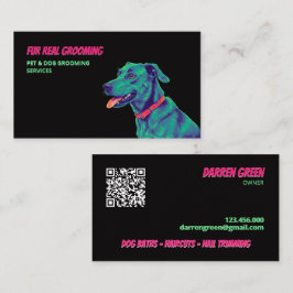Cartão De Visita Cachorro Groomer Cuidado com QR