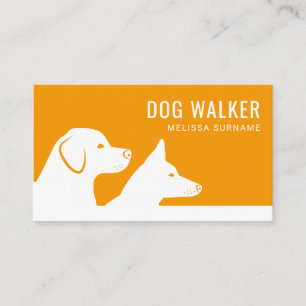 Cartão De Visita Cachorro Laranja-Branco Silhuettes Cachorros Walke