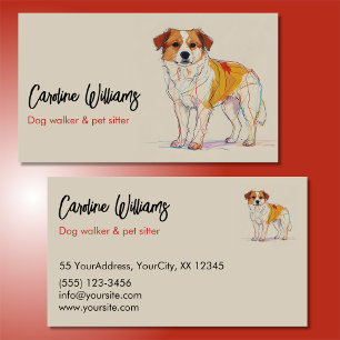 Cartão De Visita Cachorro-marinheiro de desenho colorido moderno