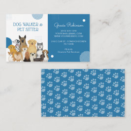 Cartão De Visita Cachorro Marrom Pet Sitter Blue