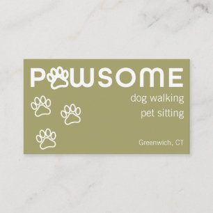 Cartão De Visita Cachorro moderno Walker Pet Sitter Pawsome Verde S