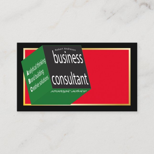 Cartão De Visita Cachorro Negro impressionante para o consultor de  (Frente)