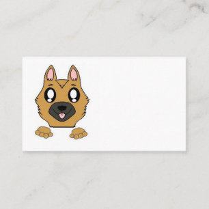 Cartão De Visita cachorro pastor alemão espiando desenho animado