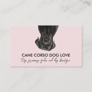 Cartão De Visita Cachorro preto cor-de-rosa