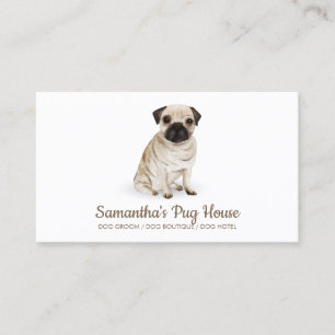 Cartão De Visita Cachorro Pug Simples Sentado