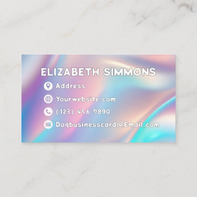 Cartão De Visita Cachorro Rosa (Verso)
