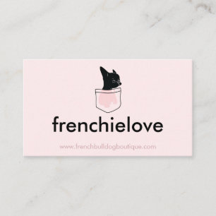 Cartão De Visita Cachorro Rosa Cachorrinho Bolso French Bulldog Fof
