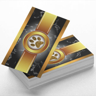 Cartão De Visita Cachorro Walker Dourado | Pet Care