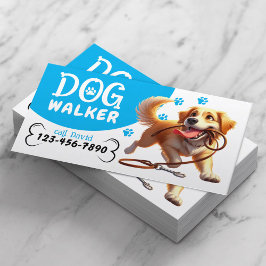 Cartão De Visita Cachorro Walker Pet Sentado Feliz Cachorro Mordend