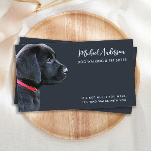 Cartão De Visita Cachorro Walker Pet Sentado Negra Moderna Labrador