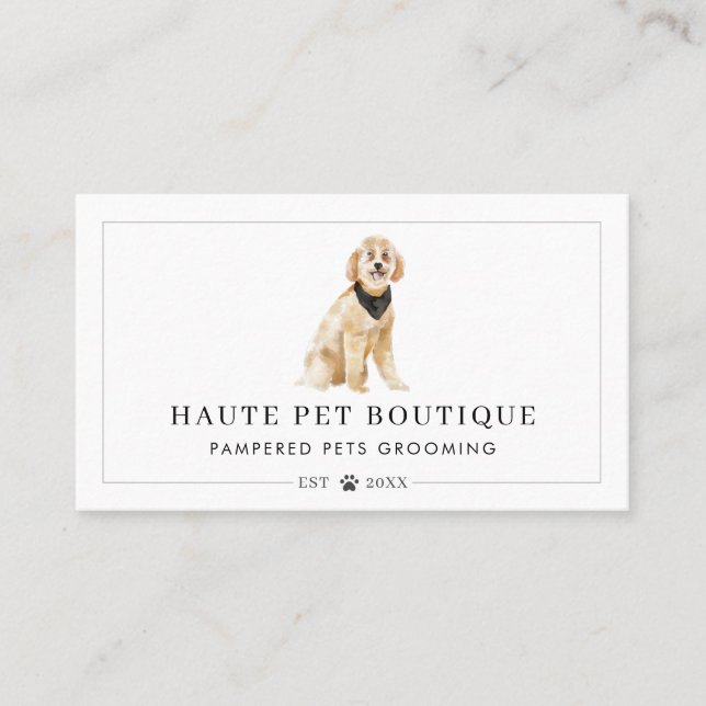 Cartão De Visita Cachorros Cachorros Aquecidos Alcance e Salão (Frente)