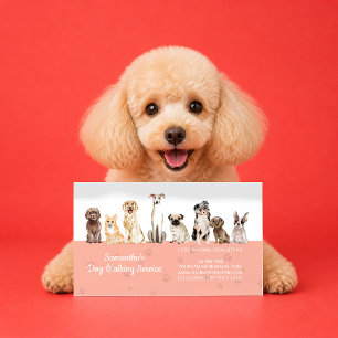 Cartão De Visita Cachorros de Aquarela de Pinças