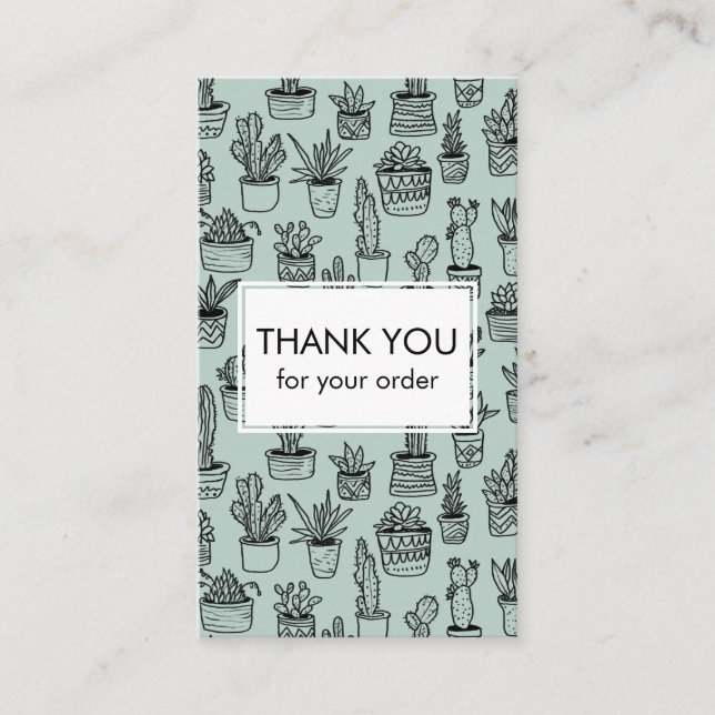 Cartão De Visita Cactos Cutos e Sucultos Pedido de Código QR Obriga (Frente)