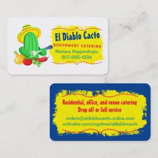 Cartão De Visita Cactus Mexicano Chef catering Business