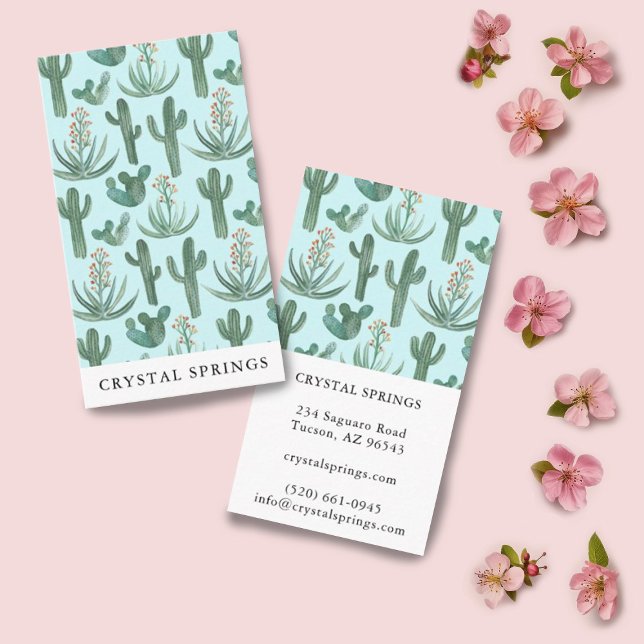 Cartão De Visita Cactus Succulents Botânica Clássica Moderna (Criador carregado)
