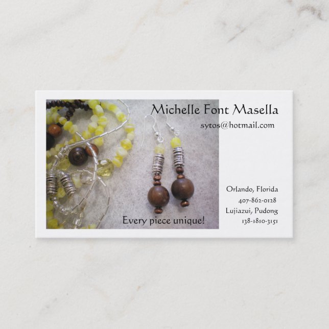 Cartão De Visita Cada parte original (Frente)