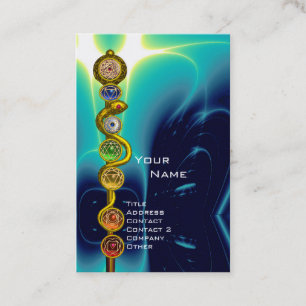 CARTÃO DE VISITA CÁDCEU DE ASCLEPIUS, 7 CHAKRAS IOGA POSIÇÃO DO LÓT