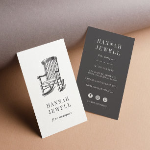 Cartão De Visita Cadeira Antiga   Mobiliário Vintage
