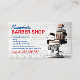 Cartão De Visita Cadeira de Barbearia