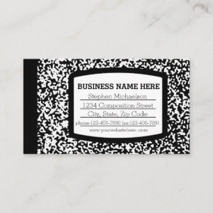 Cartão De Visita Caderno de Composição Personalizado Preto/Branco E